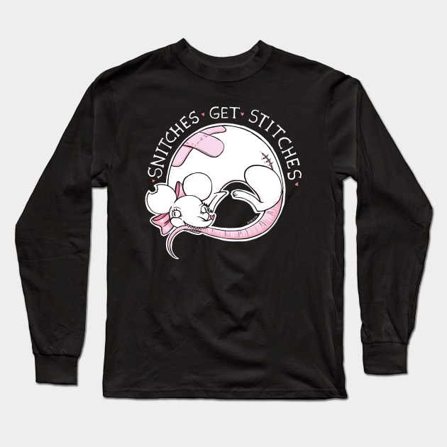 Snitches get stitches Long Sleeve T-Shirt by Zubieta